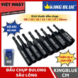 Đầu chụp bulong sâu lòng Kingblue CM, độ dài 80mm, kích thước đầu chụp 07/ 08/ 10/ 12/ 13/ 14/ 17/ 19mm CM 1