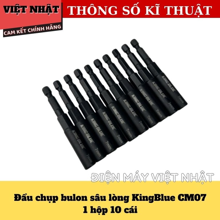 Đầu chụp bulong sâu lòng Kingblue CM, độ dài 80mm, kích thước đầu chụp 07/ 08/ 10/ 12/ 13/ 14/ 17/ 19mm Đầu chụp bulong sâu lòng Kingblue CM, độ dài 80mm, kích thước đầu chụp 07/ 08/ 10/ 12/ 13/ 14/ 17/ 19mm - Ảnh 4