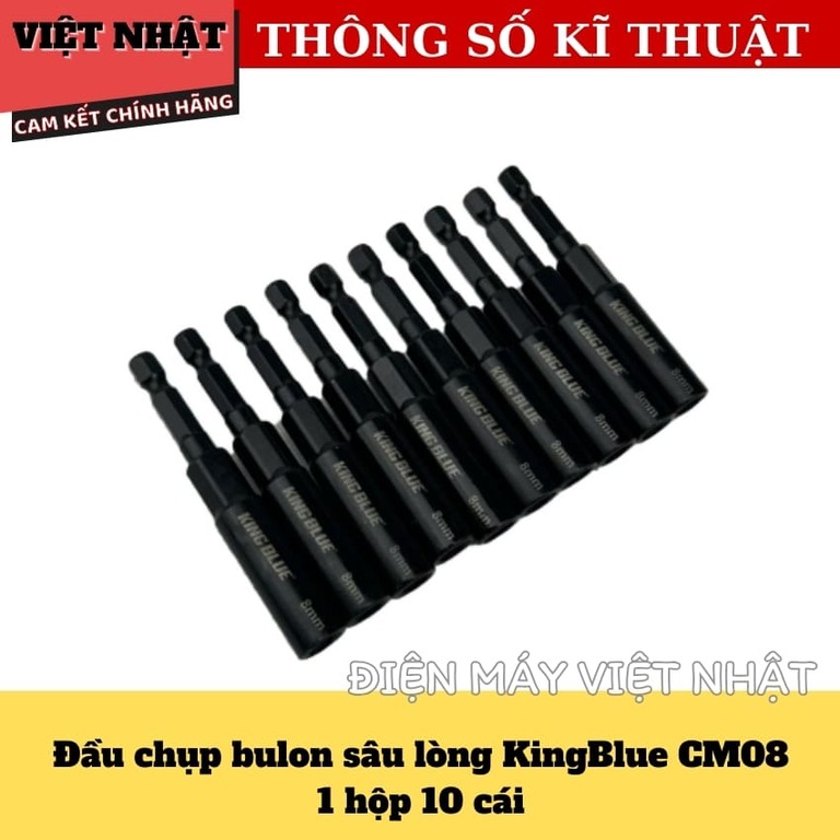 Đầu chụp bulong sâu lòng Kingblue CM, độ dài 80mm, kích thước đầu chụp 07/ 08/ 10/ 12/ 13/ 14/ 17/ 19mm Đầu chụp bulong sâu lòng Kingblue CM, độ dài 80mm, kích thước đầu chụp 07/ 08/ 10/ 12/ 13/ 14/ 17/ 19mm - Ảnh 5