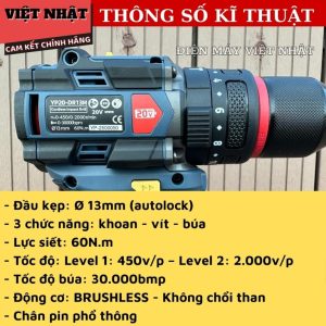 Máy Khoan Pin YUP YP20 DR13M 13MM 3 Chức Năng DR13M 2
