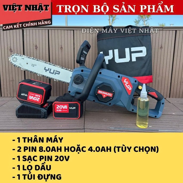 Máy cưa xích dùng pin YUP YP20 CS12B Máy cưa xích dùng pin YUP YP20 CS12B - Ảnh 3