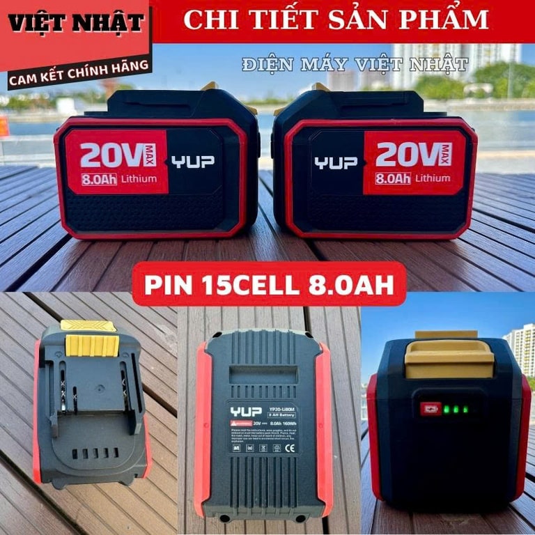 Máy cưa xích dùng pin YUP YP20 CS12B cua xich yup cs12b 8