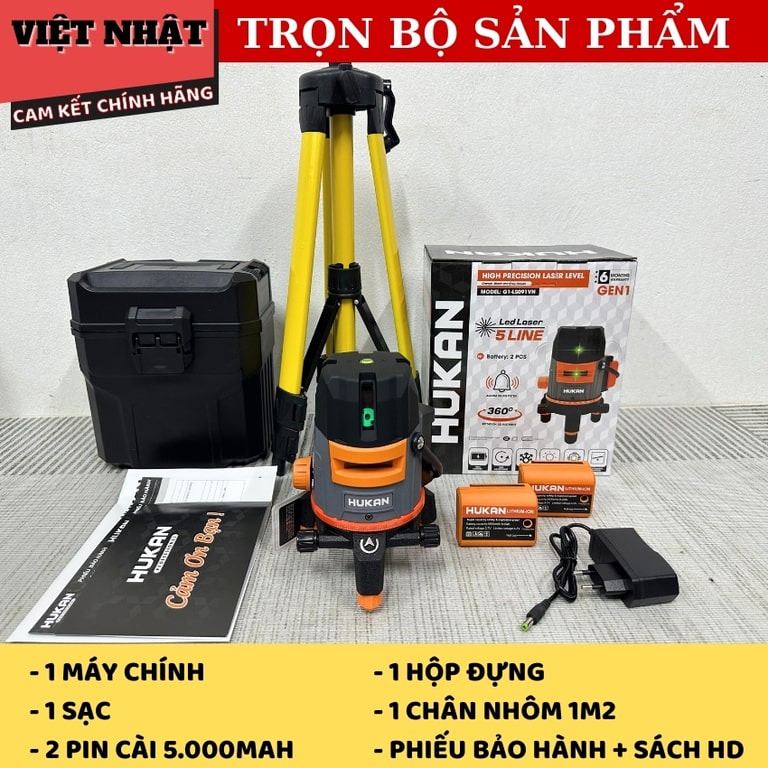 Máy cân bằng laser 5 tia xanh Hukan LS091VN khóa trục 2 bên Máy cân bằng laser 5 tia xanh Hukan LS091VN khóa trục 2 bên - Ảnh 8