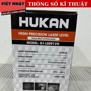 Máy cân bằng laser 5 tia xanh Hukan LS091VN khóa trục 2 bên laze hukan ls091vn 3 1