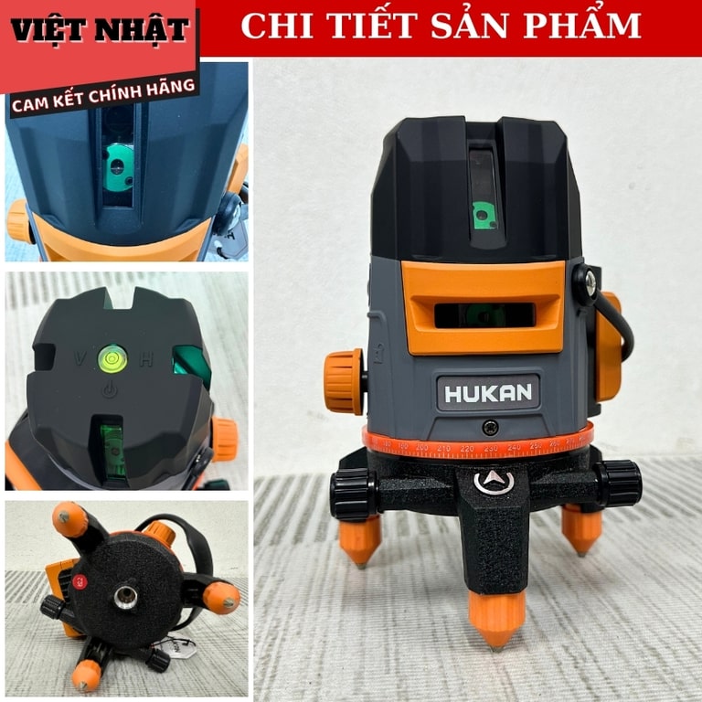 Máy cân bằng laser 5 tia xanh Hukan LS091VN khóa trục 2 bên laze hukan ls091vn 4