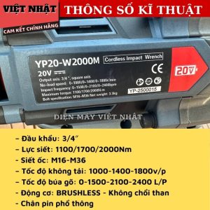 Máy Mở Ốc Pin YUP YP20 W2000M siet bulong yupai w2000m 3