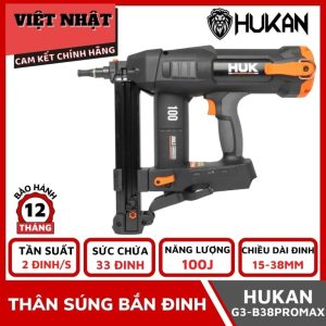 Thân súng bắn đinh Hukan G3-B38PROMAX bảo hành 12 tháng, sức chứa 33 đinh, năng lượng 100J, tần suất 2 đinh/s