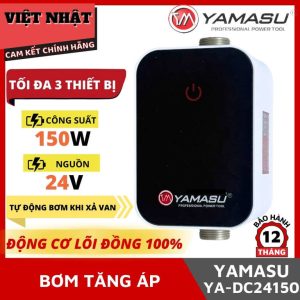 Bơm tăng áp Yamasu YA-DC24150 sử dụng tối đa 3 thiết bị, công suất 150w động cơ lõi đồng, tự động bơm khi xả van
