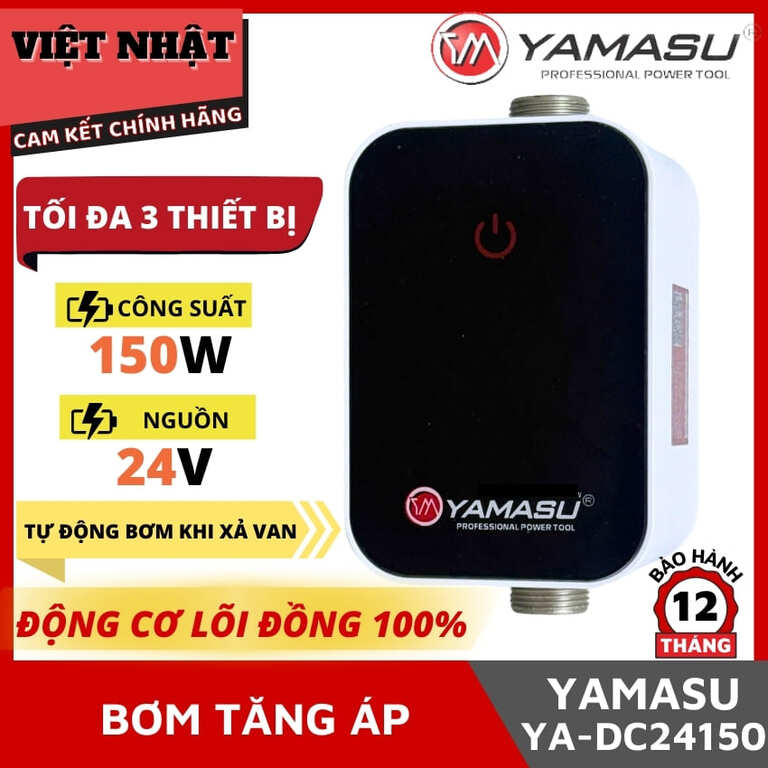 Bơm tăng áp Yamasu YA-DC24150 sử dụng tối đa 3 thiết bị, công suất 150w động cơ lõi đồng, tự động bơm khi xả van 1 29