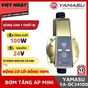 Bơm tăng áp mini Yamasu YA-DC24100 bảo hành 12 tháng, công suất 100w sử dụng 1 thiết bị, tự động bơm khi xả van