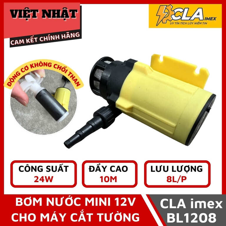 Bơm Mini 12V CLAimex BL1208 - Thiết kế nhỏ gọn, bền bỉ, động cơ không chổi than, công suất 24W, lưu lượng 8 lít/phút, khả năng đẩy tối đa 10 mét - Điện máy Việt Nhật 1 9