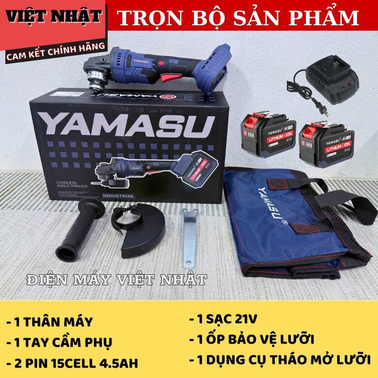 Máy mài góc Yamasu MMP10101G2 chống khởi động lại động cơ không chổi than, tốc độ tải 6000v/p, đường kính lưỡi 100mm 3 14