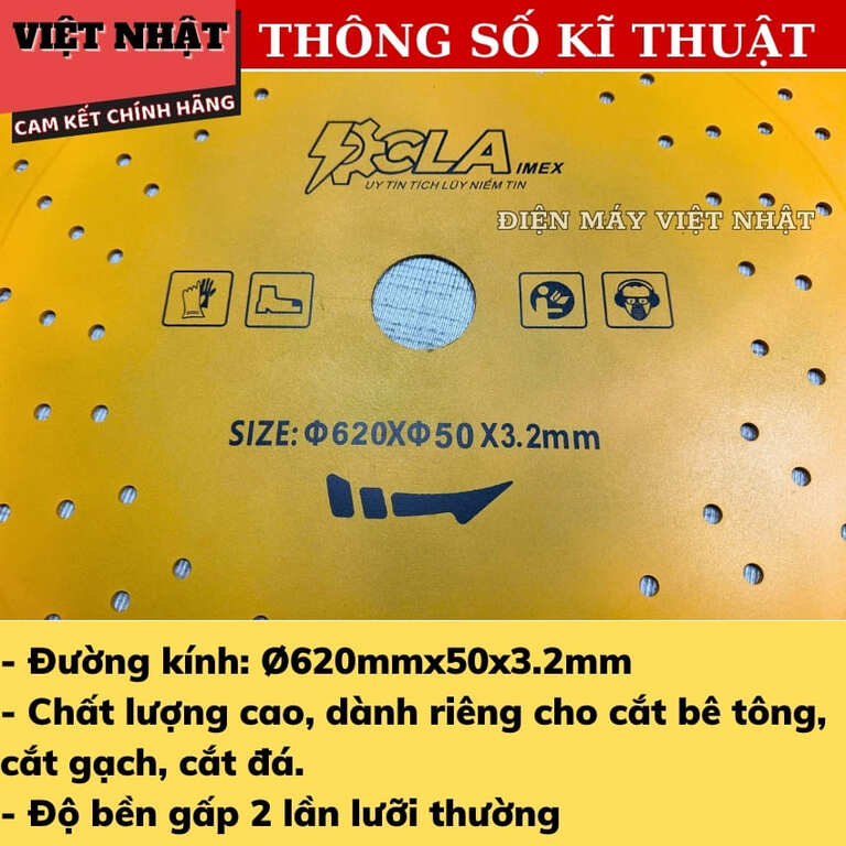 Lưỡi cắt tường CLA 620mm, bền gấp 2 lần lưỡi thường, kích thước 620x50x3.2mm, chất liệu bền, phù hợp nhiều ứng dụng 3 3