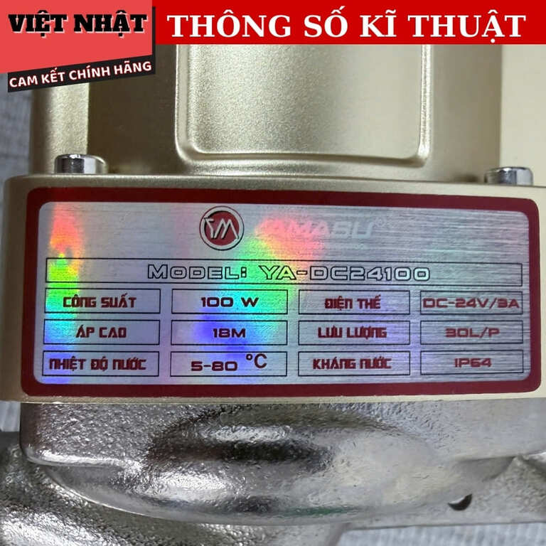 Bơm tăng áp mini Yamasu YA-DC24100 bảo hành 12 tháng, công suất 100w sử dụng 1 thiết bị, tự động bơm khi xả van 3 31