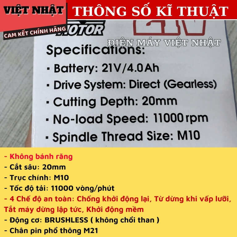 Máy Mài Workfix WF-AG11000G, Không Bánh Răng – 3 Tốc Độ – Chống lật cổ tay – Rơi tự ngắt, Tốc độ không tải: 11000 vòng/phút,Động cơ không thổi than . 4 15