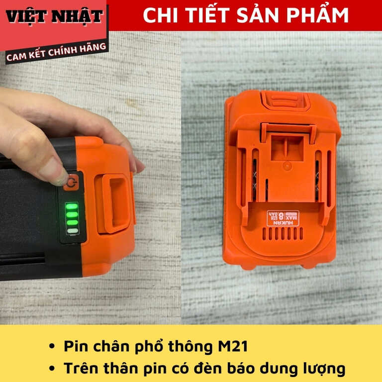 Combo Hukan G1-CB8050AG 20Cells 8.0Ah + sạc 1.5AH, tặng ngay thân máy mài G1-AG6101J, chân phổ thông 6 10