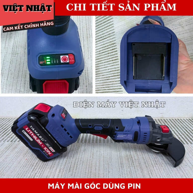 Máy mài góc Yamasu MMP10101G2 chống khởi động lại động cơ không chổi than, tốc độ tải 6000v/p, đường kính lưỡi 100mm 6 14