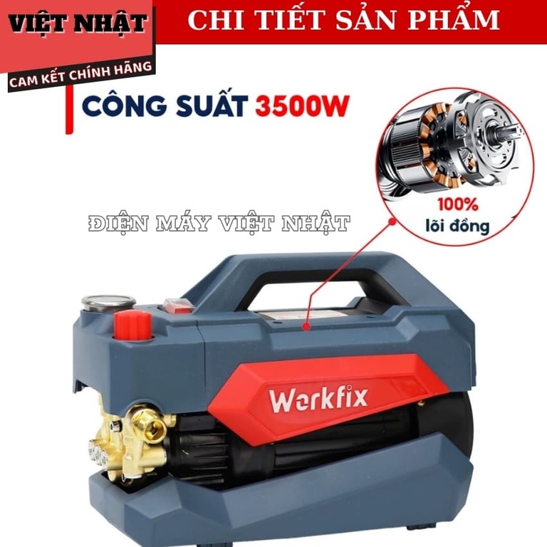 Máy rửa xe điện Workfix CWR300PRO công suất 3200w, áp lực 18bar, bảo hành 12 tháng, sử dụng motor lõi đồng 7 31