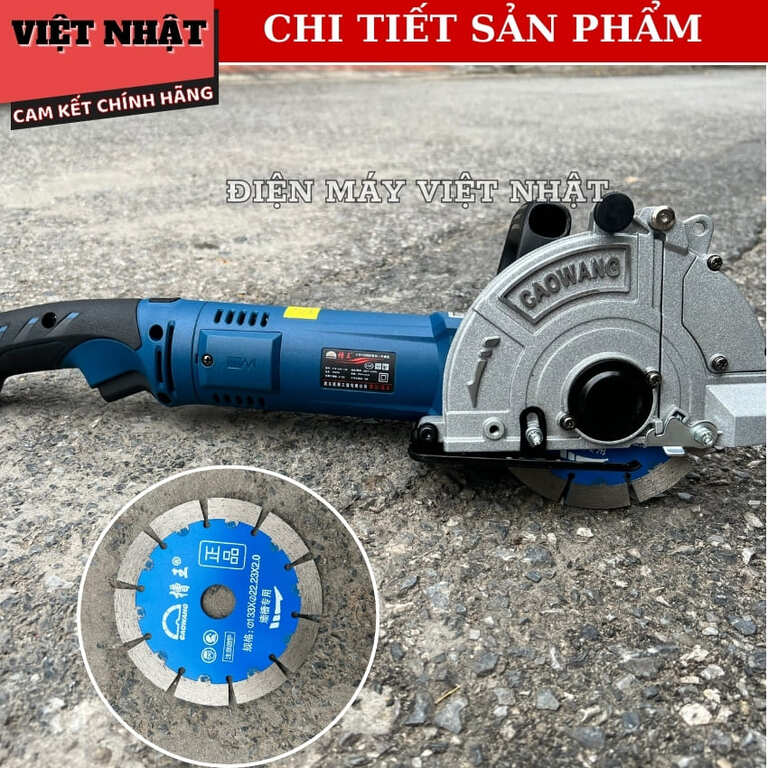 Máy cắt rãnh tường 1 lưỡi Caowang CW1336 bản nâng cấp có thể lắp lưỡi 156,Công suất: 1800W, Điện áp : 220V, Tốc độ vòng quay: 7500vòng/phút, lưỡi 156 cắt sâu: 50mm 7 8
