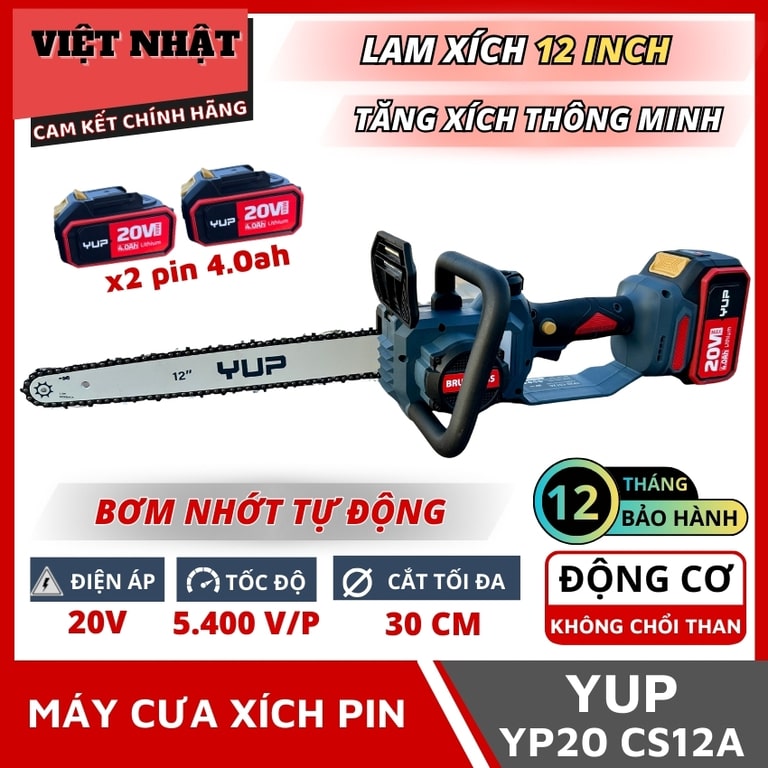 Máy Cưa Xích Chạy Pin YUP YP20 CS12A cua xich CS12A 1