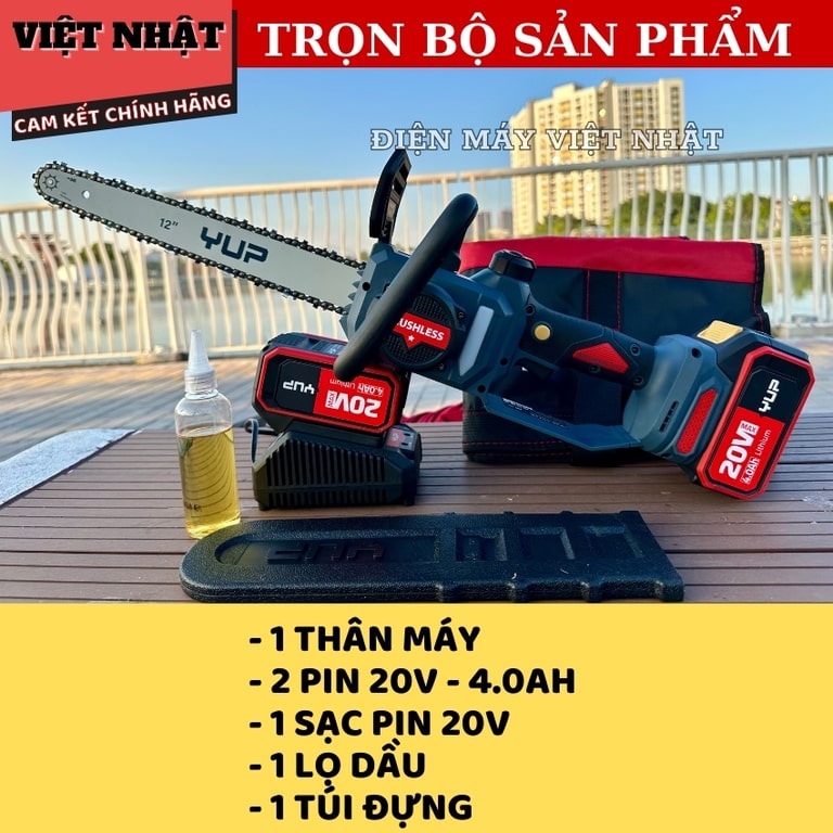 Máy Cưa Xích Chạy Pin YUP YP20 CS12A Máy Cưa Xích Chạy Pin YUP YP20 CS12A - Ảnh 9