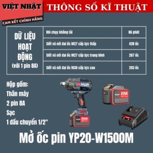 Máy siết bulong pin YUPAI W1500M siet bulong yup 1500m 4