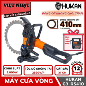 Máy cưa vòng Hukan G3-RS410 động cơ không chổi than, công suất 5000w, tốc độ không tải 2520v/p, cắt sâu 31cm