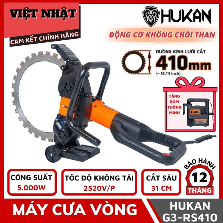 Máy cưa vòng Hukan G3-RS410 động cơ không chổi than, công suất 5000w, tốc độ không tải 2520v/p, cắt sâu 31cm 1 13