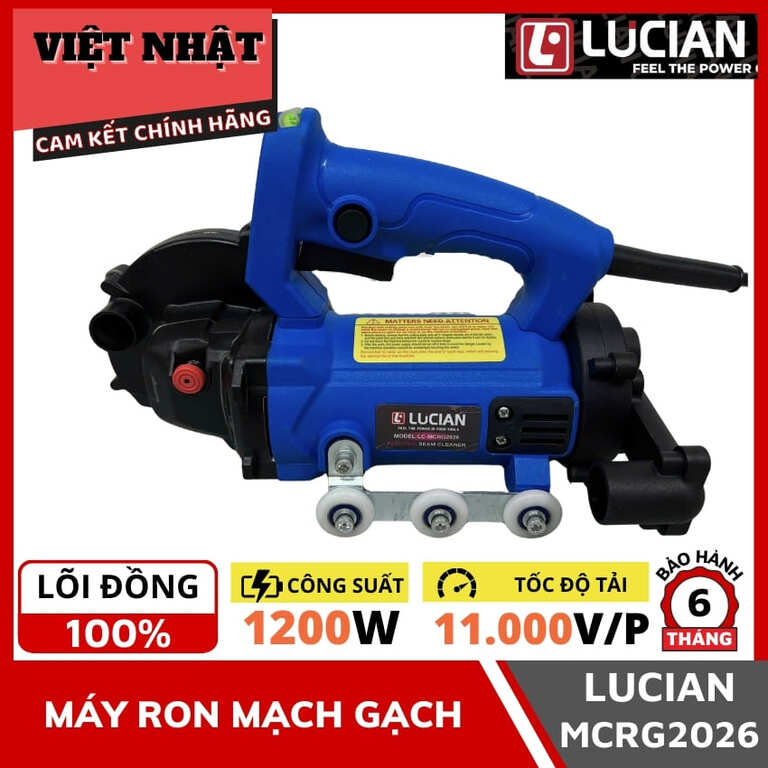 Máy ron mạch gạch Lucian MCRG2026 sử dụng lõi đồng, công suất 1200w, tốc độ tải 11.000v/p 1 18
