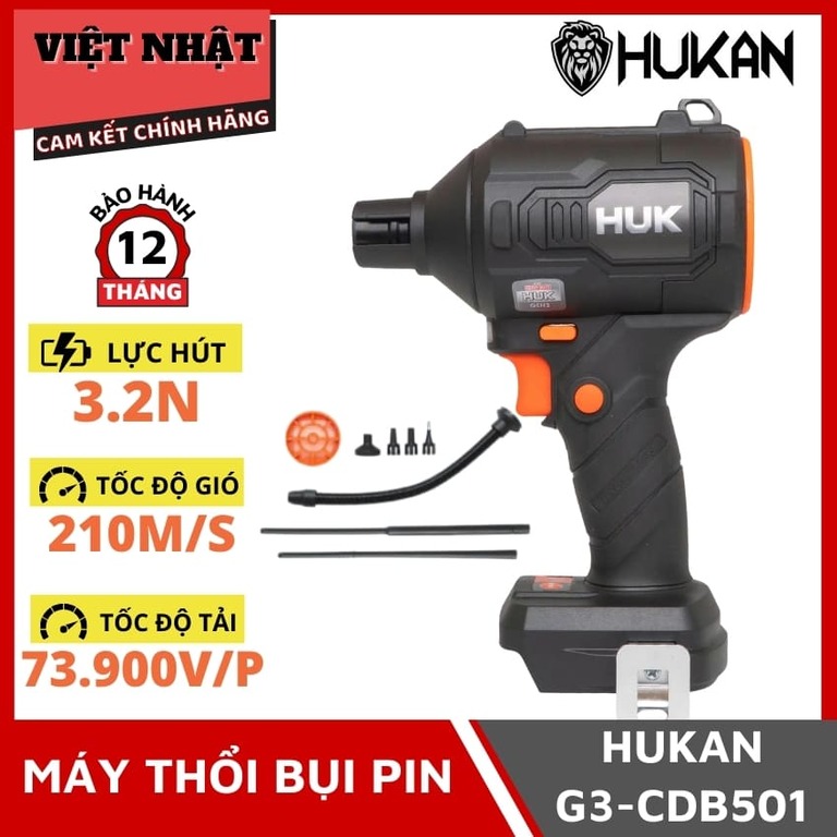 Máy thổi bụi Hukan G3-CDB501 lực hút 3.2N, tốc độ gió 210m/s, tốc độ tải 73.900v/p bảo hành 12 tháng 1 2