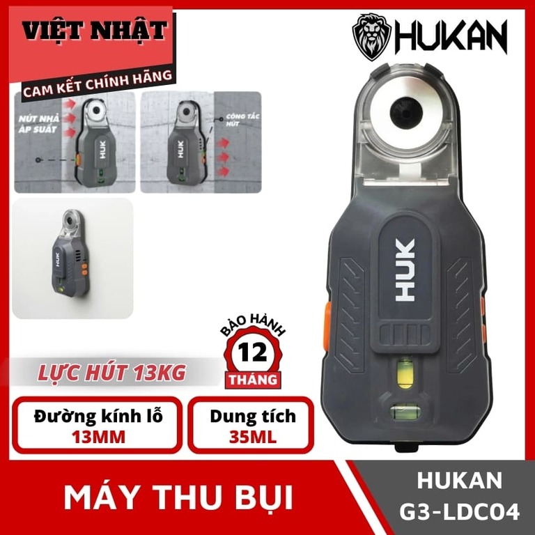 Máy thu bụi Hukan G3-LDC04 lực hút đến 13kg, đường kính lỗ 13mm, dung tích 35ml, bảo hành 12 tháng 1 3