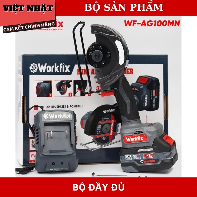 Máy cắt mini Workfix WF-AG100MN, tốc độ 13000v/p, đường kính 100mm, động cơ không chổi than, bảo hành 12 tháng 12 1