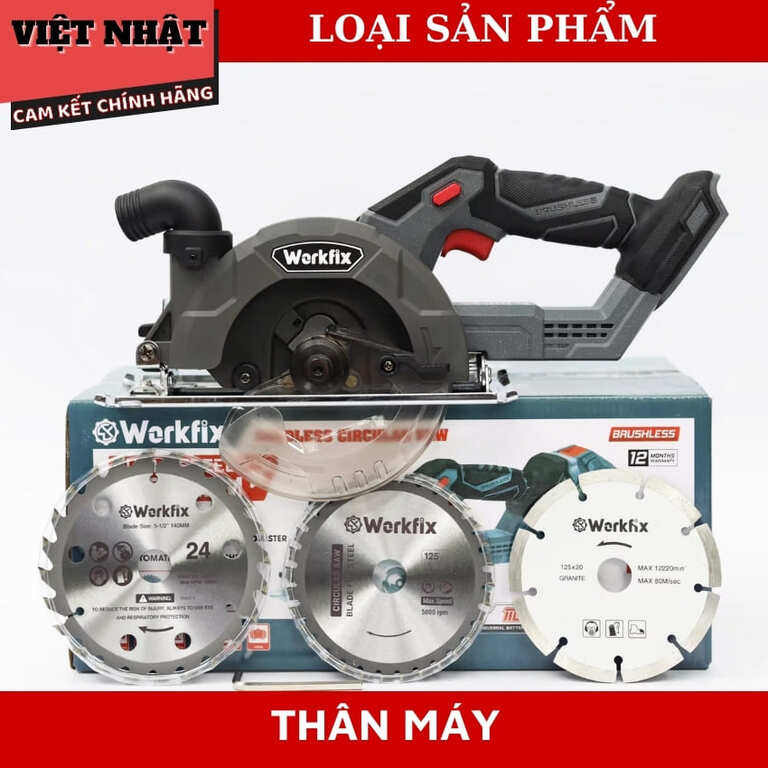 Máy cưa gỗ Workfix CS150PRO động cơ không chổi than, đường kính lưỡi 150mm, tốc độ tải 6800v/p 13