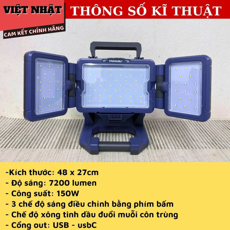 Thân đèn led Yamasu MD50 có chế độ xông tinh dầu đuổi muỗi, công suất 150w, bảo hành 6 tháng 4 16
