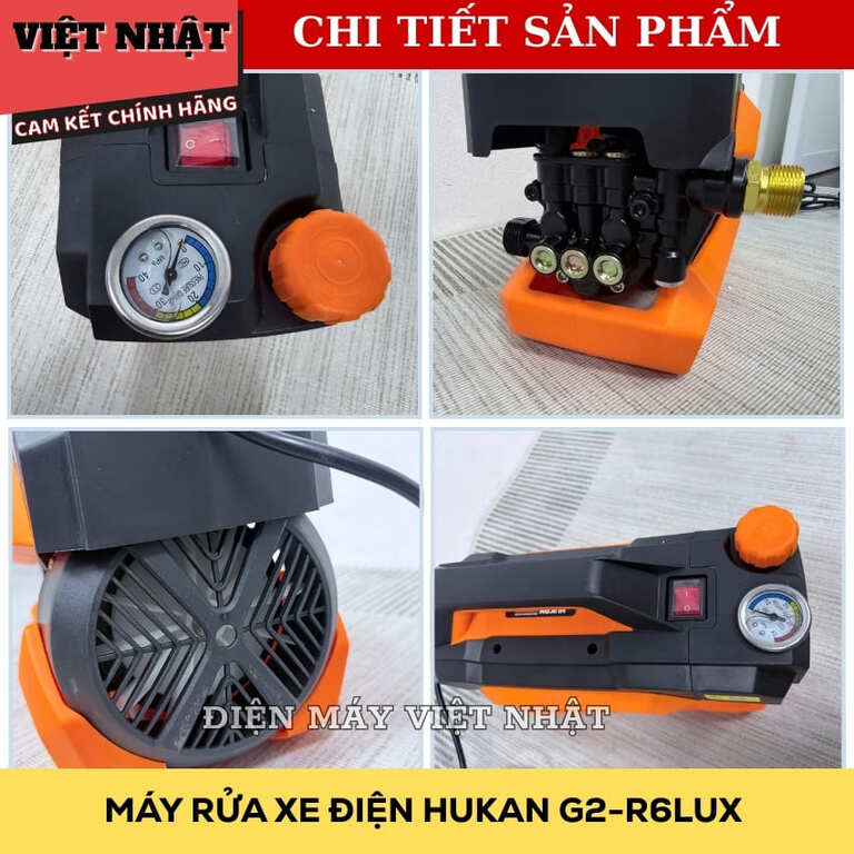 Máy rửa xe điện Hukan G2-R6LUX công suất 3000w, sửa dụng motor lõi đồng, áp lực 160 bar, lưu lượng 12 lít/ phút 5 10