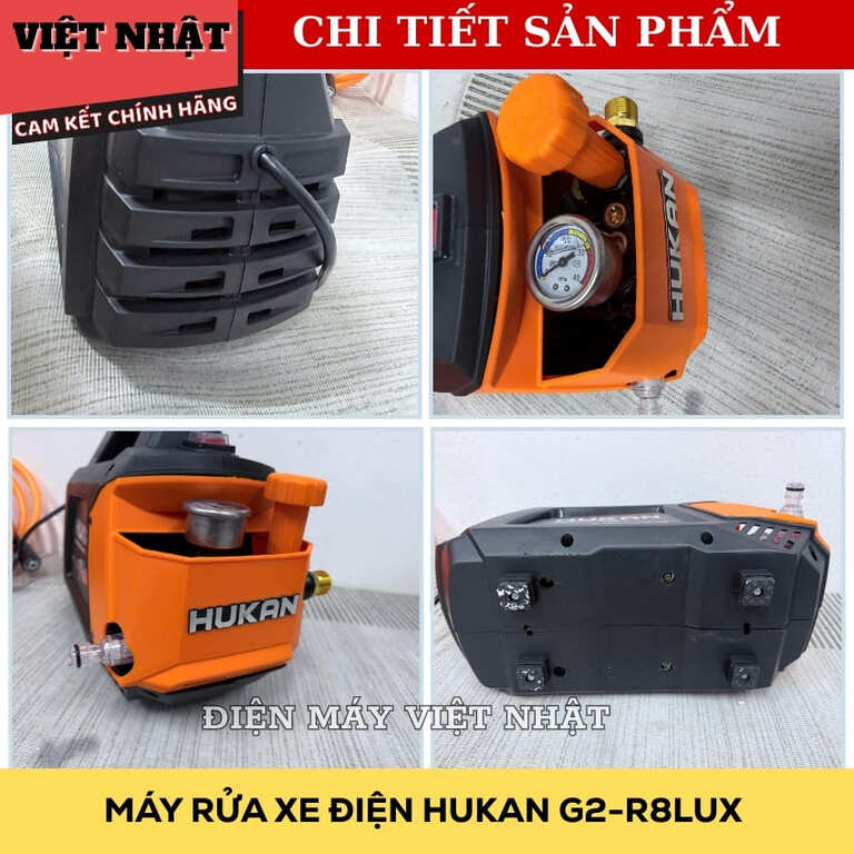 Máy rửa xe Hukan G2-R8LUX sử dụng motor lõi đồng, công suất 3000w, áp lực 160bar, lưu lượng 12 lít/ phút 5 11