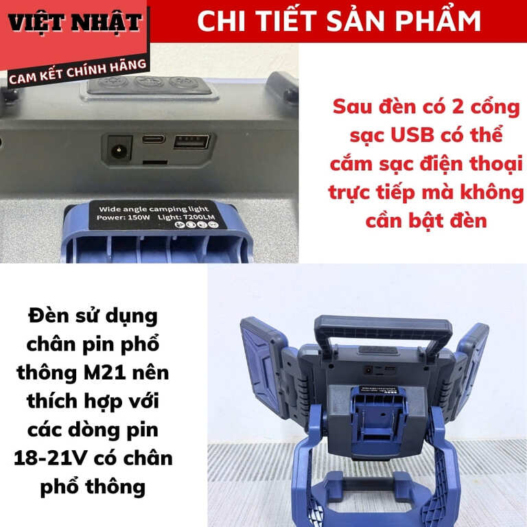 Thân đèn led Yamasu MD50 có chế độ xông tinh dầu đuổi muỗi, công suất 150w, bảo hành 6 tháng 5 16