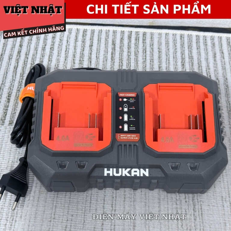 Bộ sạc đôi Hukan G3-HUK40X2 bảo hành 12 tháng, sạc nhanh 4.0A, có quạt tản nhiệt-Điện Máy Việt Nhật 5 5