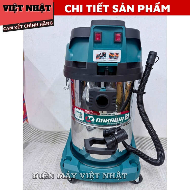 Máy hút bụi công nghiệp Nakawa NK-HB70L, lực hút 22Kpa, công suất 3200w, lưu lượng 110l/s, dung tích 70l 5 8