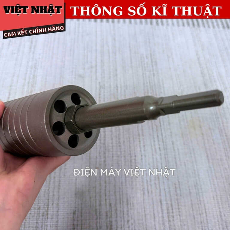 Mũi rút lõi Workfix WF-RL63 kích thước 63x155mm, me kim cương khoan ngọt siêu bền, đầu định tâm giúp khoan chính xác 6 17