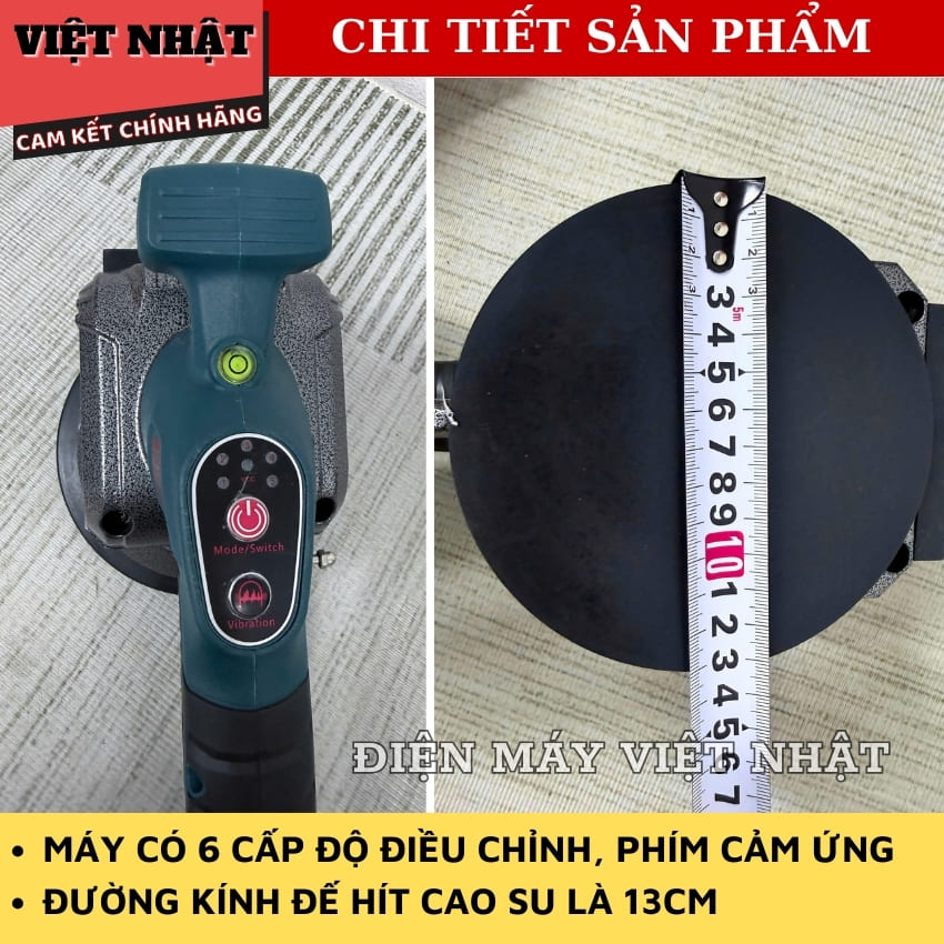 Máy rung hít gạch Boshun BS-RG63, 6 mức rung, động cơ không chổi than, lực hút 90kg, tần số rung 11000v/p 6 9