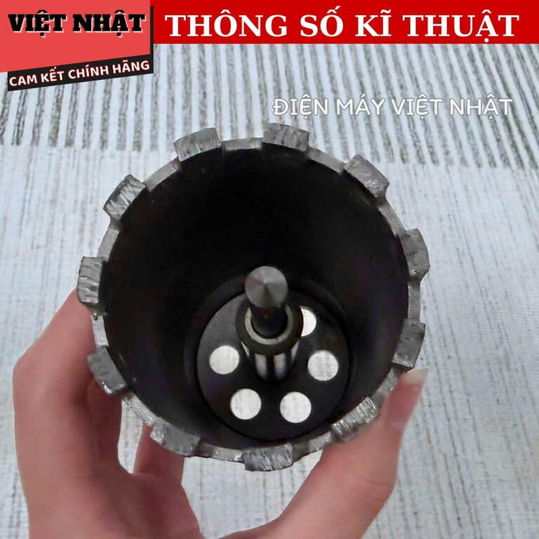 Mũi rút lõi Workfix WF-RL63 kích thước 63x155mm, me kim cương khoan ngọt siêu bền, đầu định tâm giúp khoan chính xác 7 17