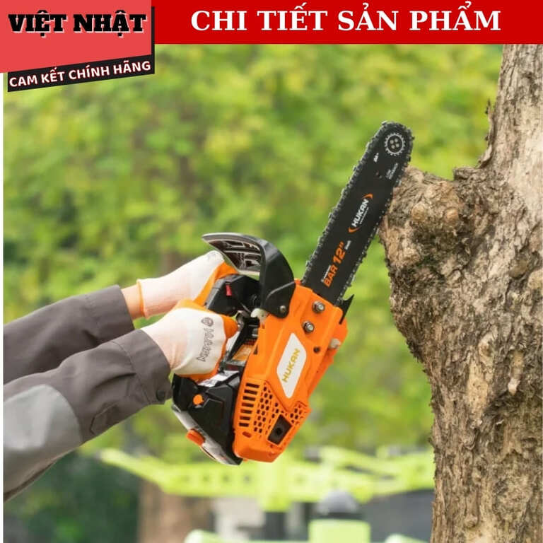 Máy cưa xích xăng Hukan CXX1202 động cơ 2 thì, công suất 1.0Kw, lam xích 12inch, tốc độ tải 11.500v/p 9 17
