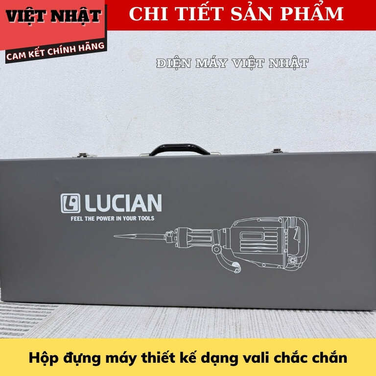 Máy đục phá bê tông Lucian LC-DP9501, công suất 2800w, tốc độ đập 1950BPM, bảo hành 6 tháng tặng 2 mũi đục tự mài 9 19
