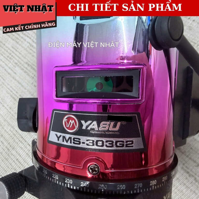 Máy cân bằng laser 5 tia xanh YAMASU 303G2 tia sáng và mảnh- Máy bắn cốt cân mực 5 tia siêu sáng dùng ngoài trời chính hãng giá rẻ 303G2 8
