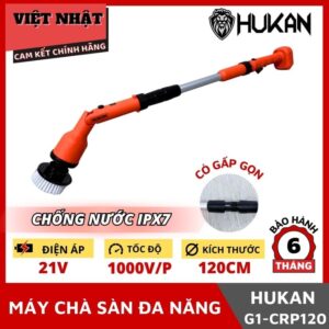 Máy chà sàn đa năng Hukan G1-CRP120 chống nước IPX7, tốc độ tải 1000v/p, kích thước 120cm, điện áp 21V
