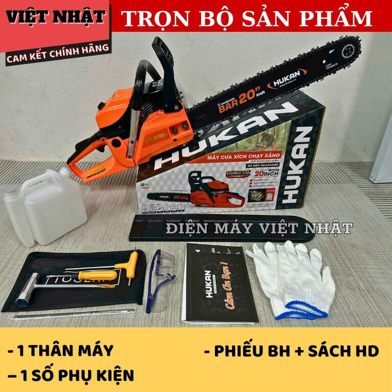 Máy cưa xích xăng Hukan CXX2002 bảo hành 12 tháng, công suất 2.4k.w, lam xích 20inch, tốc dộ tải 11.500v/p CXX2002 3