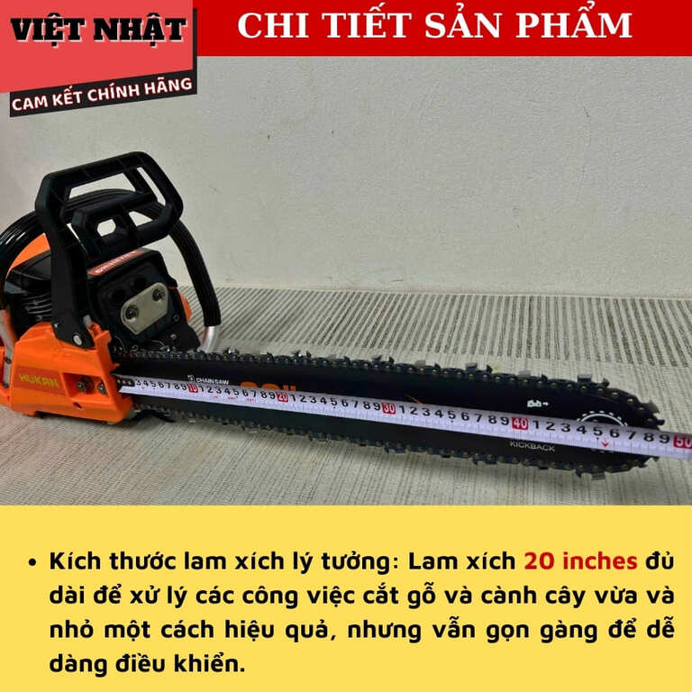 Máy cưa xích xăng Hukan CXX2002 bảo hành 12 tháng, công suất 2.4k.w, lam xích 20inch, tốc dộ tải 11.500v/p CXX2002 6