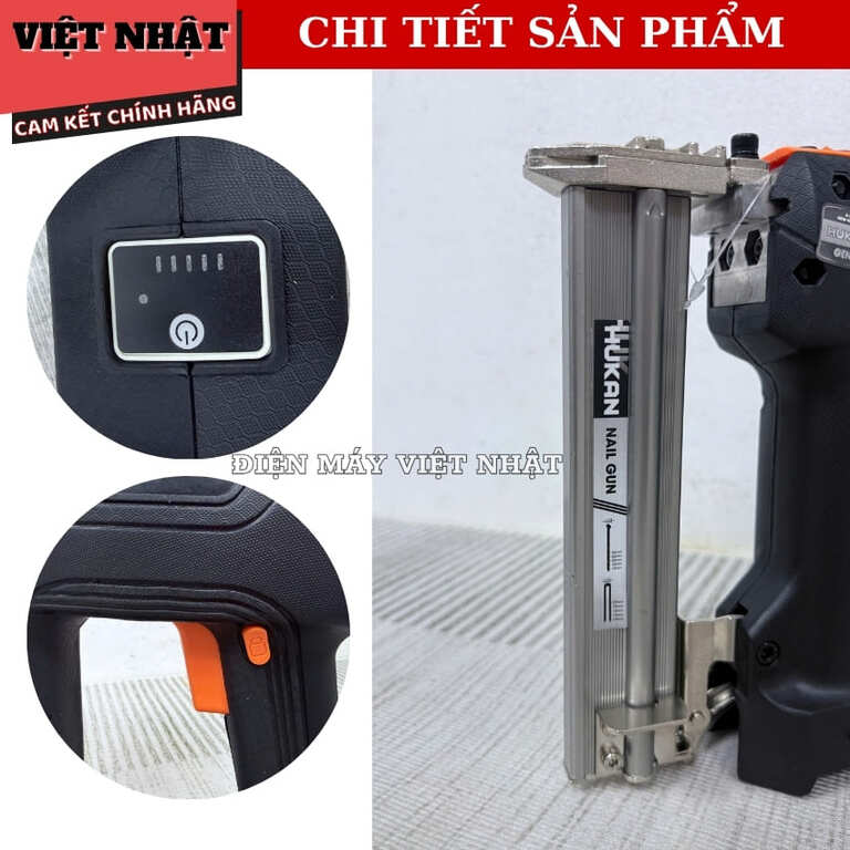 Máy bắn đinh Hukan G1-2IN1F30 điện áp 21V, bảo hành 6 tháng, đường kính 1mm-1.25m, áp suất lên đinh 0.8MPA G1 2IN1F30 7