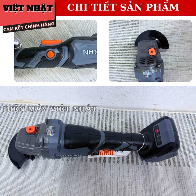Máy mài Hukan G1-AG5700S chống khởi động lại, động cơ không chổi than, tốc độ tải 6700v/p, đường kính 100mm, bảo hành 6 tháng G1 AG5700S 6